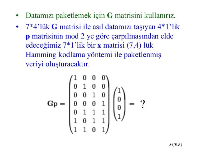Hamming kodu. Sayısal bilgilerin kodlanması Hamming kodu. Sayısal bilgilerin kodlanması
